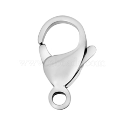 316 Stainless Steel Lobster Claw Clasps, Parrot Trigger Clasps, Stainless Steel Color, 11x7x3.5mm, Hole: 1mm(X-STAS-M262-01-11mm)