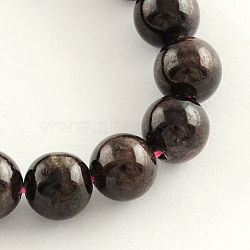 Natural Garnet Gemstone Bead Strands, Round, 9~10mm, Hole: 1mm, about 38pcs/strand, 14.9 inch(G-R263-10mm)