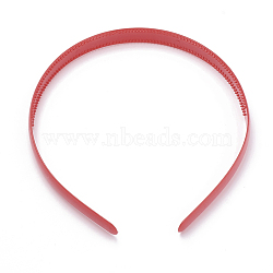 Hair Accessories Plain Plastic Hair Band Findings, with Teeth, Red, 114~120x12~12.5mm(OHAR-N005-01B)