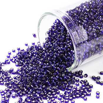 TOHO Round Seed Beads, Japanese Seed Beads, (28D) Dark Cobalt, 15/0, 1.5mm, Hole: 0.7mm, about 3000pcs/10g