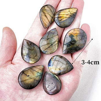 Natural Labradorite Healing Stones, Teardrop Stones, Pocket Palm Stones for Reiki Balancing, 30~40mm