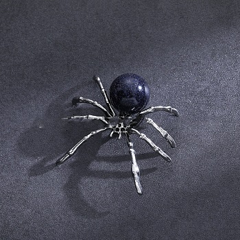 Synthetic Blue Goldstone Halloween Home Party Decorations, Spider, 40x47mm