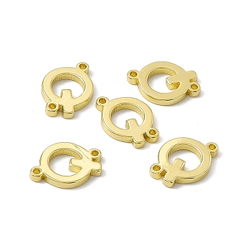Rack Plating Brass Connector Charms, Real 18K Gold Plated, Long-Lasting Plated, Cadmium Free & Nickel Free & Lead Free, Letter Links, Letter.Q, 13x9x1.5mm, Hole: 1mm