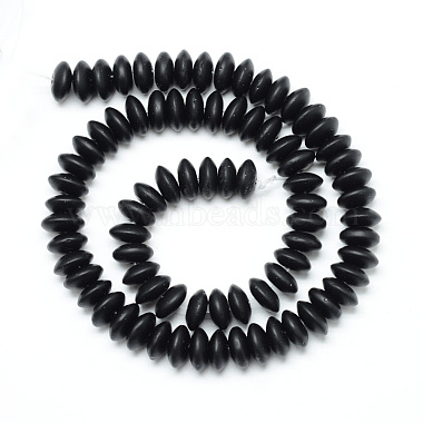 Chapelets de perles en pierre noire synthétique(G-R359-4x8-02-01)-2