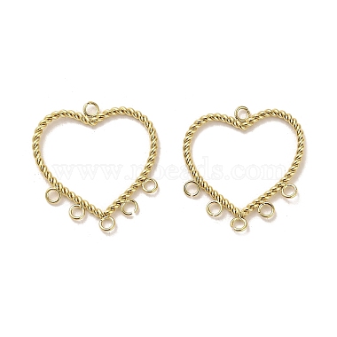 Real 14K Gold Plated Heart 304 Stainless Steel Links