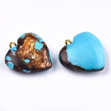 Assembled Bronzite and Synthetic Turquoise Pendants(X-G-T111-04C)-3