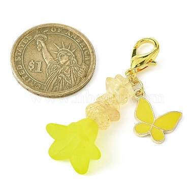 украшение из подвески в форме бабочки из эмали из сплава и акрилового цветка(HJEW-JM01556-04)-3