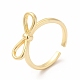 Rack Plating Brass Bowknot Open Cuff Ring for Women(RJEW-F142-03G)-1
