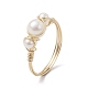 Copper Wire Wrapped Natural Cultured Freshwater Pearl Open Ring(RJEW-JR00631-01)-1