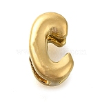Ion Plating(IP) 304 Stainless Steel Slide Charms, Real 14K Gold Plated, Letter C, 9x5.5x4mm, Hole: 3.5x2mm(STAS-B075-37G-C)