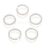 304 Stainless Steel Jump Rings, Open Jump Rings, Twisted, Silver, 10x1.5mm, Inner Diameter: 7mm(X-STAS-F191-11S-B)