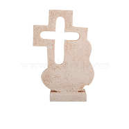 Resin Cross Figurines, for Home Office Desktop Decoration, Antique White, 52x135x208mm(WG30203-03)