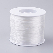Korean Flat Elastic Crystal String, Elastic Beading Thread, for Stretch Bracelet Making, White, 0.5mm, about 546.8 yards(500m)/roll(EW-G005-0.5mm-14)