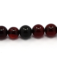 Natural Agate Beads Strands, Dyed, Round, Dark Red, 4mm, Hole: 1mm(G-G515-4mm-04)