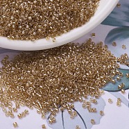 MIYUKI Delica Beads, Cylinder, Japanese Seed Beads, 11/0, (DB0901) Sparkling Honey Beige Lined Crystal, 1.3x1.6mm, Hole: 0.8mm, about 10000pcs/bag, 50g/bag(SEED-X0054-DB0901)