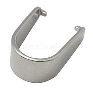201 Stainless Steel Pinch Bails, Size: about 9mm wide, 13mm long, 1mm thick(X-STAS-Q006-1)