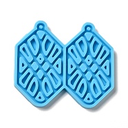 DIY Hexagon Pendant Silicone Molds, Resin Casting Molds, for UV Resin & Epoxy Resin Jewelry Making, Deep Sky Blue, 54x62x4mm, Hole: 2mm, Inner Diameter: 49.5x28mm(DIY-I099-31)