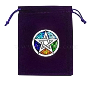 Velvet Jewelry Storage Drawstring Pouches, Rectangle Jewelry Bags, for Witchcraft Articles Storage, Star, 15x12cm(WICR-PW0007-05G)