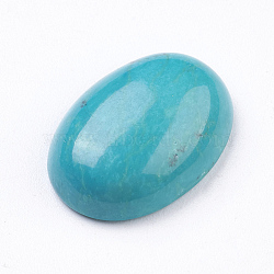 Natural Howlite Cabochons, Oval, Dyed, Turquoise, 18x13.5x5.5mm(G-E482-08B)