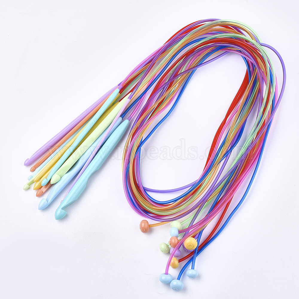 12pcs/set Colorful Abs Plastic Crochet Hooks Diy Knitting Tools