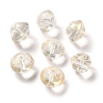 Transparent Glass Beads, Round, Goldenrod, 15.5x12mm, Hole: 1.8mm