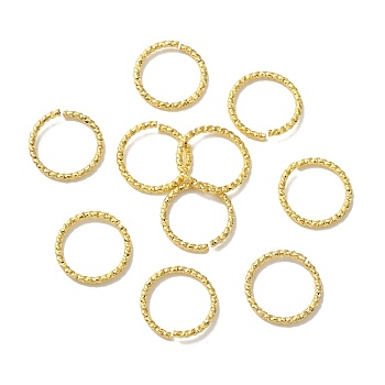 Brass Twist Jump Rings, Lead Free & Cadmium Free, Open Jump Rings, Real 24K Gold Plated, 18 Gauge, 10x1mm, Inner Diameter: 8mm