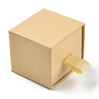 Cardboard Jewelry Boxes, for Ring, with Sponge Inside, Square, Navajo White, 1-3/4x1-3/4x1-3/4 inch(4.5x4.5x4.5cm)