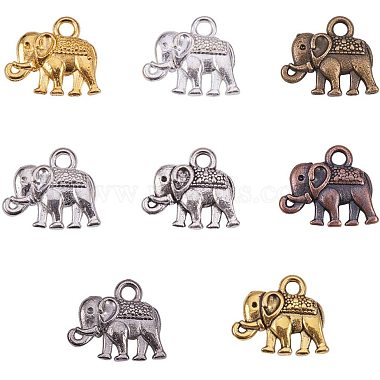 Mixed Color Clear Elephant Alloy Charms