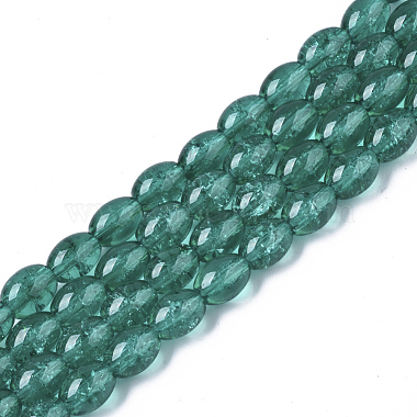 8mm MediumSeaGreen Oval Glass Beads