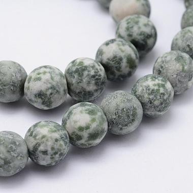 Natural Green Spot Jasper Beads Strands(G-F518-26-10mm)-3