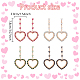4 Pairs 4 Colors Rhinestone Hollow Heart Dangle Stud Earrings(EJEW-AN0004-17)-2