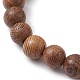 5Pcs 5 Style Natural Wenge Wood Round Beaded Stretch Bracelets Set(BJEW-JB10012)-5