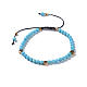 Synthetic Turquoise Braided Beaded Bracelets(BJEW-JB04215-05)-1