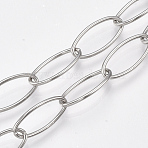 Tarnish Resistant 304 Stainless Steel Cable Chains, Soldered, Oval, Stainless Steel Color, 20x10x1mm(STAS-T045-04)