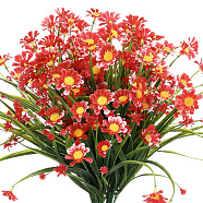 Plastic Artificial Daisy Flowers Bundles, for Indoor Outdoor Home Garden Porch Window Plant Decoration, Red, 380mm(PW22052820878)