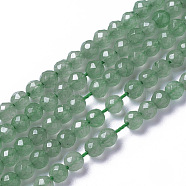 Natural Green Aventurine Beads Strands, Faceted, Round, 2~3x2~2.5mm, Hole: 0.2mm, about 181~210pcs/strand, 15.9~16.3 inch(40.4~41.5cm)(G-F596-10-2mm)