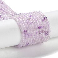 Natural Amethyst Beads Strands, Faceted, Rondelle, 2~2.5x1.8mm, Hole: 0.5mm, about 206~208pcs/strand, 15.31~15.39''(38.9~39.1cm)(G-J400-C03-01)