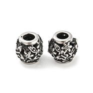 316 Surgical Stainless Steel  Beads, Butterfly, Antique Silver, 10.5x10mm, Hole: 4mm(STAS-Q304-15AS)