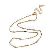 Ion Plating(IP) 304 Stainless Steel Column Beaded Curb Chains, Satellite Chain Necklace, Real 18K Gold Plated, 15.75~16.34 inch(40~41.5cm)(NJEW-D045-08G)
