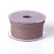 Braided Cowhide Cord, Leather Jewelry Cord, Jewelry DIY Making Material, Rosy Brown, 5mm, about 21.87 yards(20m)/roll(WL-I004-5mm-08)