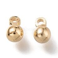 Brass Charms, Long-Lasting Plated, Round, Real 24K Gold Plated, 6x4mm, Hole: 1.2mm(X-KK-H759-46B-G)