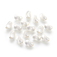 Brass Beads, Long-Lasting Plated, Lead Free & Cadmium Free & Nickel Free, Twist, Oval, Matte Style, 925 Sterling Silver Plated, 8x5x5mm, Hole: 2mm(KK-F744-03MS-NR)
