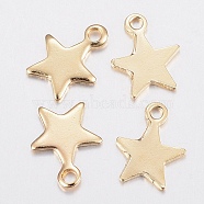 304 Stainless Steel Charms, Star, Golden, 10x8x0.8mm, Hole: 1.2mm(X-STAS-H436-51)