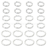 90Pcs 3 Styles Iron Closed Jump Rings, Unwelded, Nickel Free, Twist Ring, Silver, 17 Gauge, 6~10x1.2mm, Inner Diameter: 3.5~7.5mm, 30pcs/style(IFIN-YW0003-36)