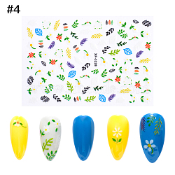 Nail Art Stickers, Self-adhesive, For Nail Tips Decorations, Leaf Pattern, Colorful, 9.5x6.5cm(X-MRMJ-Q066-XF3228)
