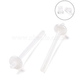 Hypoallergenic Bioceramics Zirconia Ceramic Earring Settings, for Half Drilled Beads, No Fading and Nickel Free, WhiteSmoke, 3x13.5mm, Pin: 0.8mm(FIND-Z007-01)