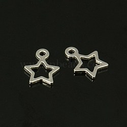 Tibetan Style Alloy Charms, Star, Christmas, Silver Color Plated, Lead Free & Cadmium Free, 14x10x2mm, Hole: 1.5mm(K0NYK021)