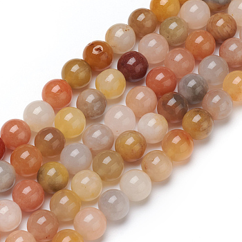 Natural Jade Beads Strands, Round, 8mm, Hole: 0.8mm, about 47pcs/strand, 15.16 inch(38.5cm)