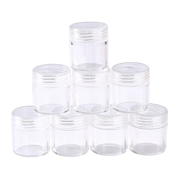 Plastic Beads Containers, Column, Clear, 2.5x2.8cm, Capacity: 5ml(0.17 fl. oz)