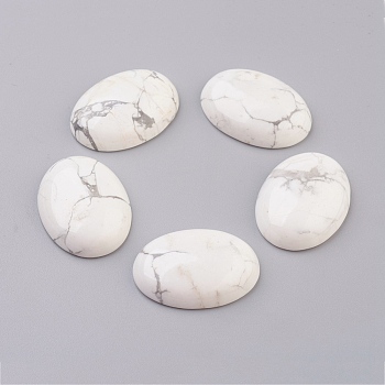 Natural Howlite Flat Back Cabochons, Oval, 18x13mm